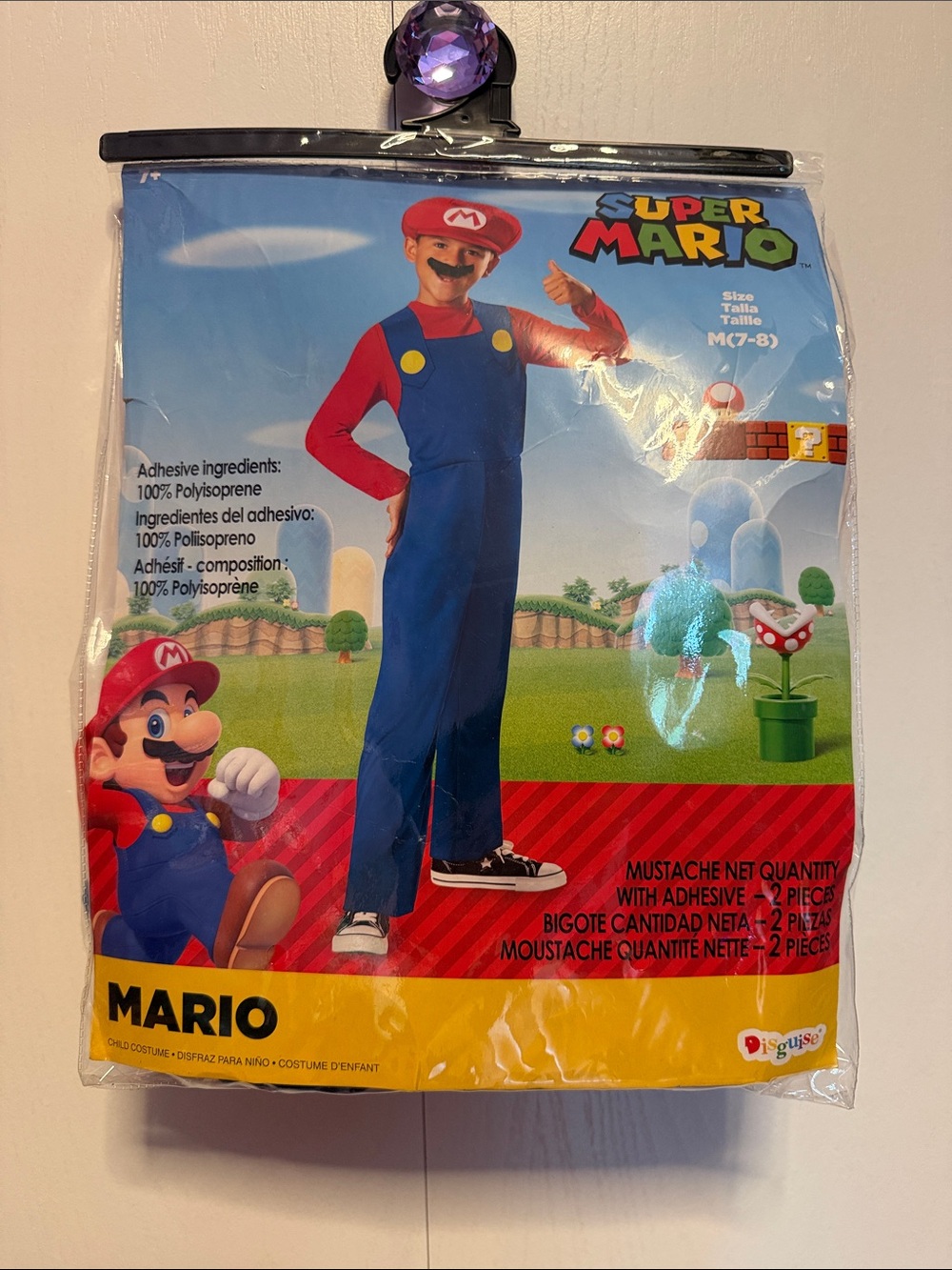 Super Mario Costume with Hat, size 7/8